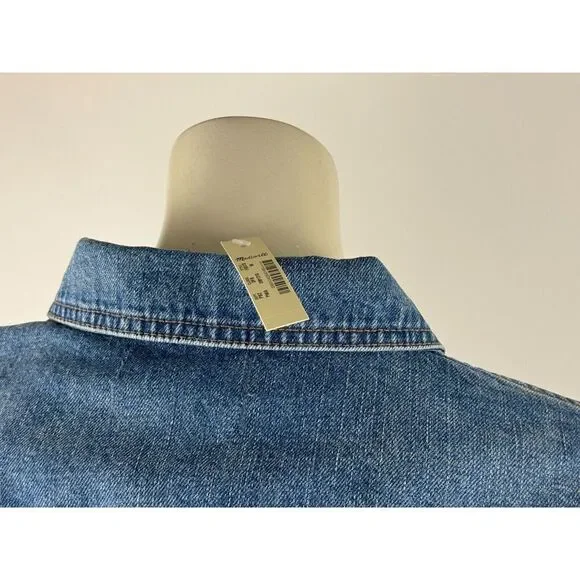Madewell Classic Denim Jean Jacket Women M NWT Cotton Pockets Long Sleeve Blue‎